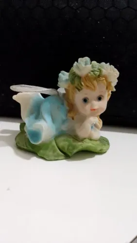 Fadinha azul retrô decoração antiga bibelô