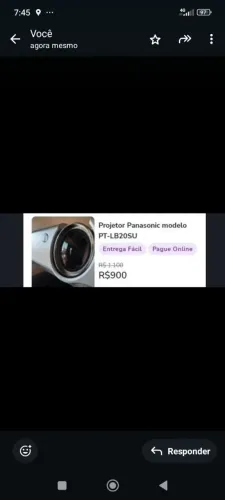 Projetor Panasonic modelo PT-LB20SU