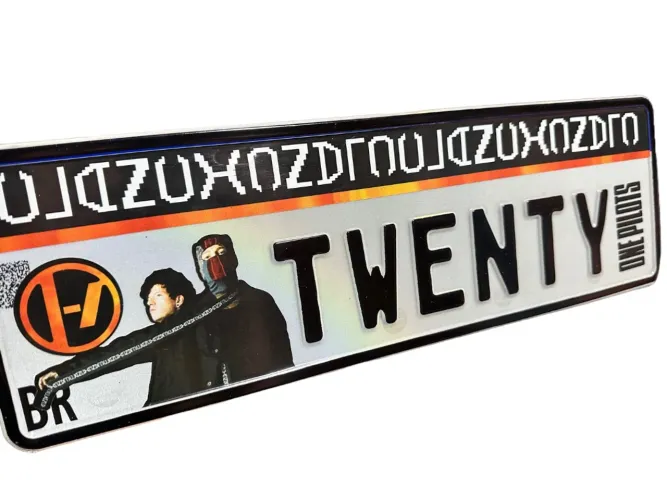 Placa de carro Fall Out Boy Twenty One Pilots