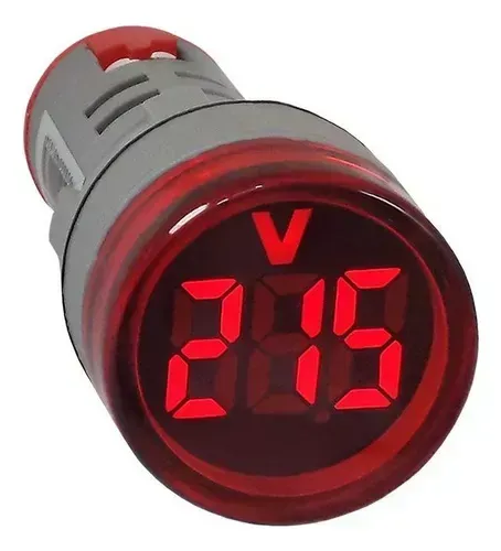 Voltímetro Digital Ac Ca Painel Embutir 110v 220v 22mm Led