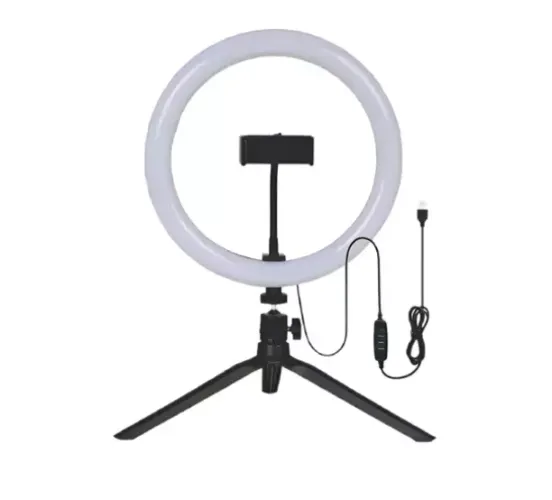 Iluminador Led 20cm 8 + Tripé + Suporte De Celular