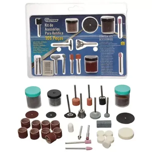Kit De Acessorios Micro Retifica 105 Peças Western W-105