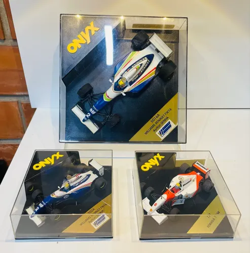 LEIA O ANÚNCIO Miniaturas Metal Fórmula 1 F1 Ayrton Senna Onyx 1/24 e 1/43