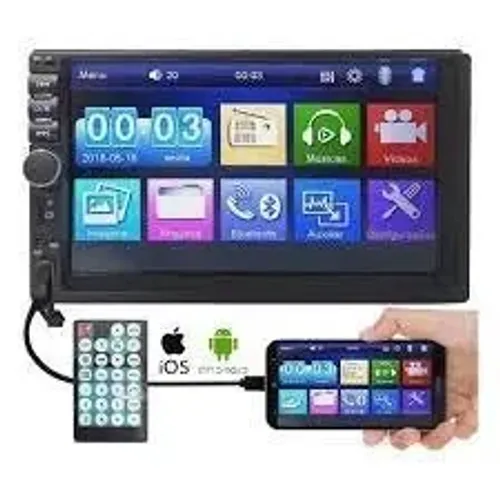 Central Multimídia Mp5 2 Din Touch Espelhamento Bluetooth Som de Carro