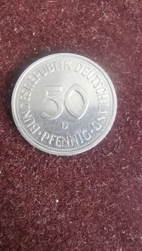 Moeda 50 pfenning Republica Alemã - Para colecionadores  Ano 1990