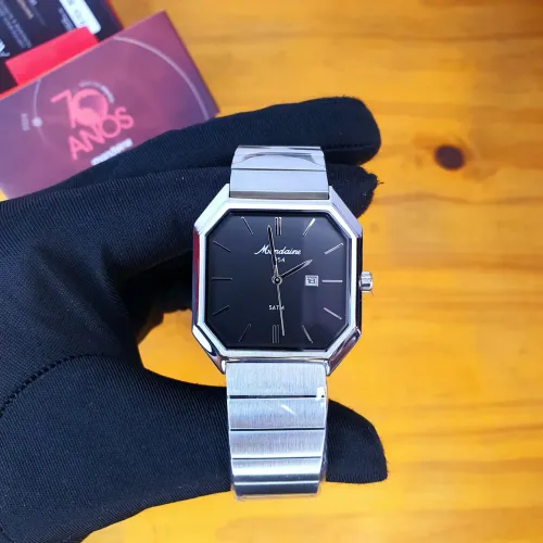 Relógio Mondaine 1954 Quadrado prata à quartz