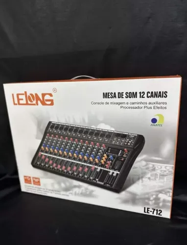 Mesa de Som Lelong LE-712 - Mixer Profissional de 12 Canais com Efeitos!