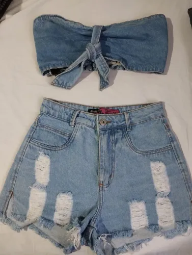 Conjunto feminino jeans