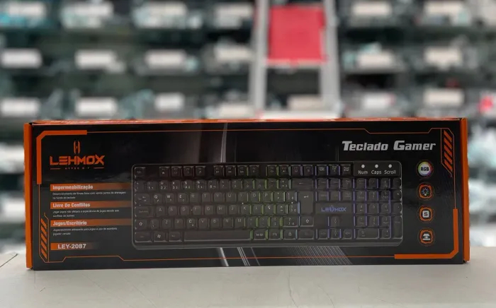 Teclado com fio USB luz rgb Ley2087 Gamer
