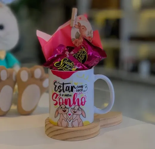 Caneca de Porcelana com Frase Romântica - Dia dos Namorados