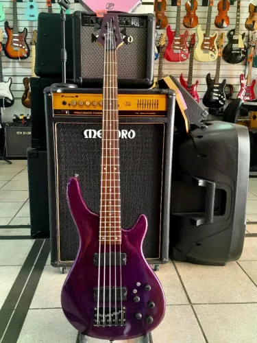 Contra Baixo Elétrico 5 Cordas Roxo Luthier Ativo