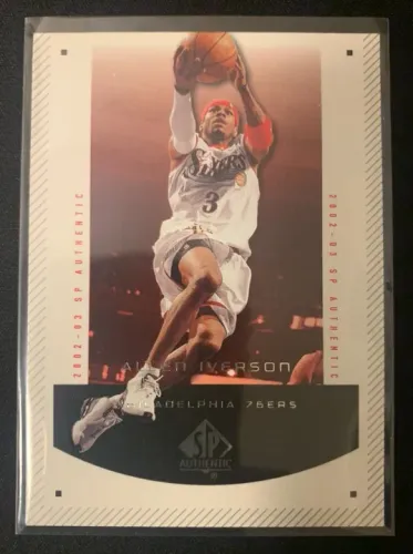 Allen Iverson Lindo Card SP Authentic 2002 NBA Basquete Colecionador Sixers