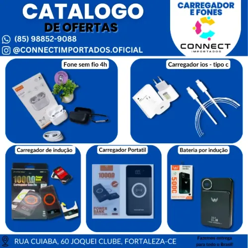 Carregador e fone de celular