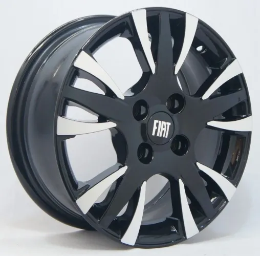 Rodas Fiat Aro 14 preta com diamantado 4x98 novas 