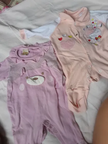 Dois Macacões para Bebê - Rosa e Laranja TAM P