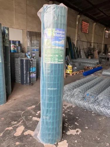 Tela soldada PVC verde Morlan - 25m x 2 m altura