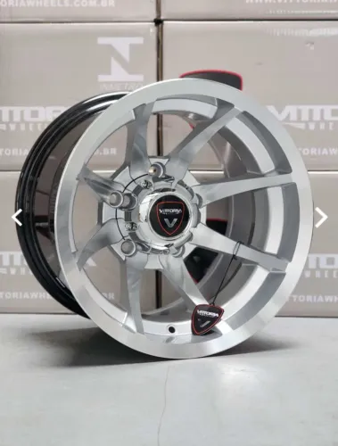 Rodas Vittoria Black Rock aro 15 15x10 5x139 Jeep Willys Jimny Tracker F1000 Samurai