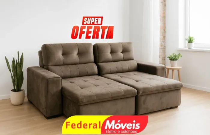 Sofá 2 Lugares Retrátil e Reclinável 2,30m - Conforto que transforma seu ambiente!