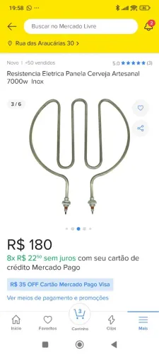 Resistencia Eletrica Panela Cerveja Artesanal<br>(3)<br>7000w Inox