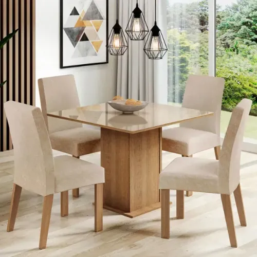 Mesa De Jantar Com 4 Cadeiras