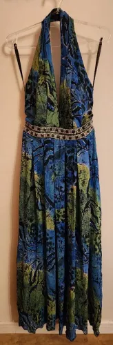 Vestido estampado longo