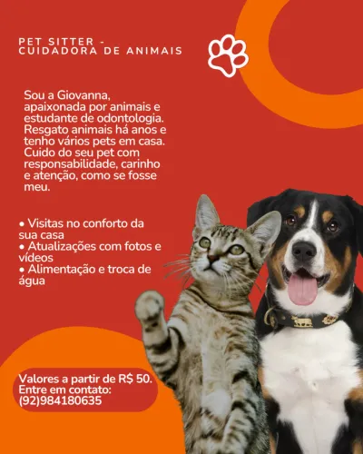 Pet sitter - cuidadora de animais