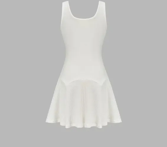 Vestido Drapeado Off White