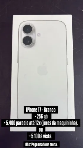 iPhone 17 - Branco - 256 Gb
