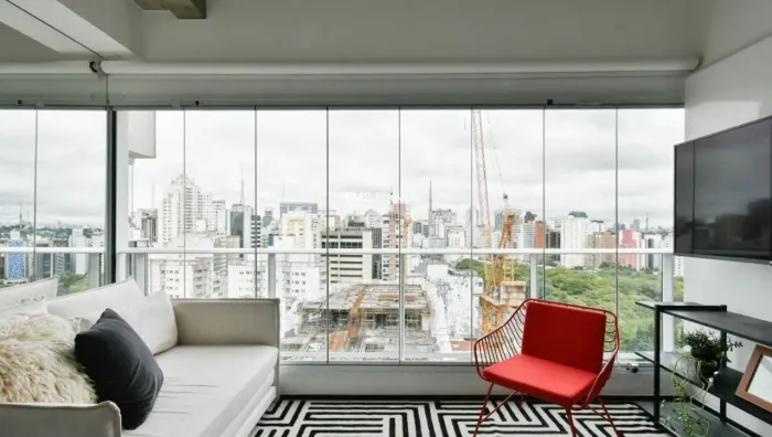 Apartamento para locação na Consolação, São Paulo-SP: 1 quarto, 1 sala, 1 banheiro, 1 vaga