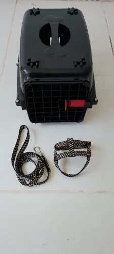 Caixa de Transporte Pet + Coleira Peitoral 