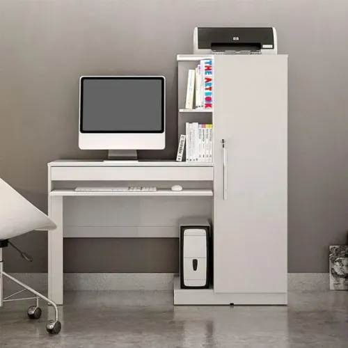 Escrivaninha Mesa de Escritório com Armário e Prateleira de Teclado (OFERTA)!!