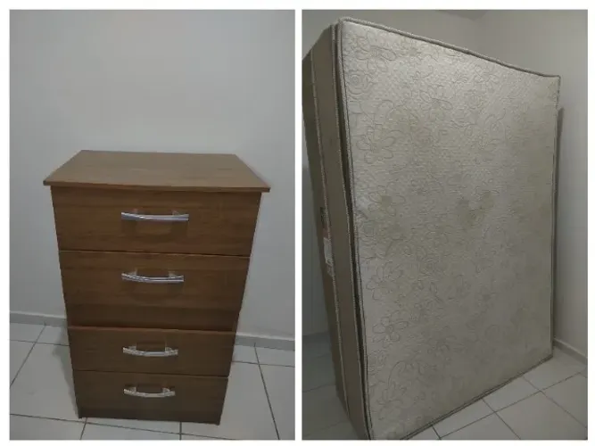 Conjunto quarto completo - cama box casal e cômoda 4 gavetas