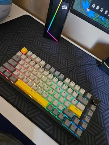 Vendo teclado mecânico Ajazz AK820 75% na cor Preto/Cinza USB-C + NF