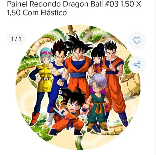 Capa para painel redondo - Dragon Ball