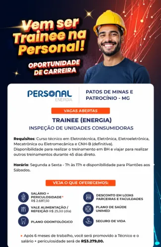 TRAINEE - TECNICO EM INSPEÇÃO DE ENERGIA (PATROCÍNIO E REGIÃO - MG)
