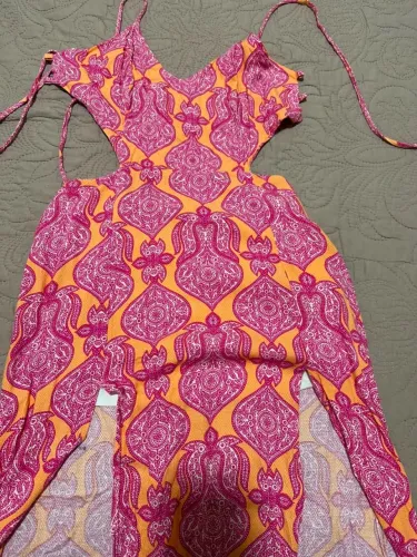 Vestido Longo Rosa com Fenda Marca Handbook tamanho PP
