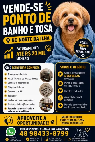 Vendo pet shop funcionando com clientes