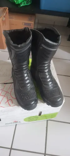 BOTA ACERO PRETA MOTOCICLISTA 