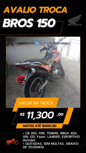 Bros 150 Laranja - Kit gráfico novo