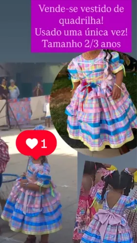 Vestido quadrilha 3/4 anos