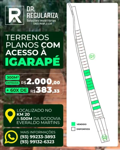 Terreno com Igarapé parcelado no Boleto!