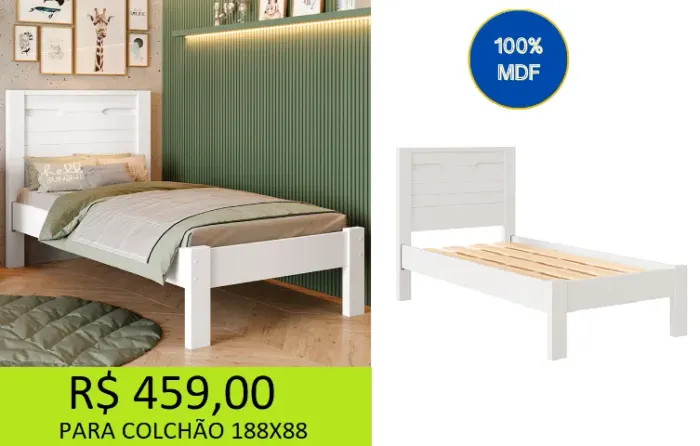 Cama de solteiro 100%mdf de alta qualidade - frete fixo apenas 29,00