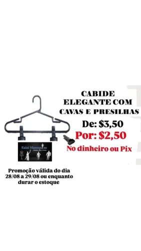 Cabides promoção Kaká manequins