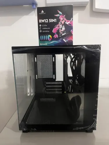 Gabinete Aquário m-ATX + 5 Fans RGB - Estilo Panorâmico e Refrigeração de Elite
