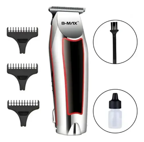 Máquina De Cortar Cabelo Profissional Recarregável 3 Pentes Prateado 127/220v
