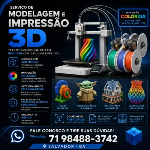 SERVIÇO DE MODELAGEM E IMPRESSÃO 3D