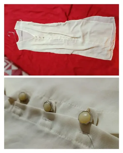 Vestido túnica em tule Bege