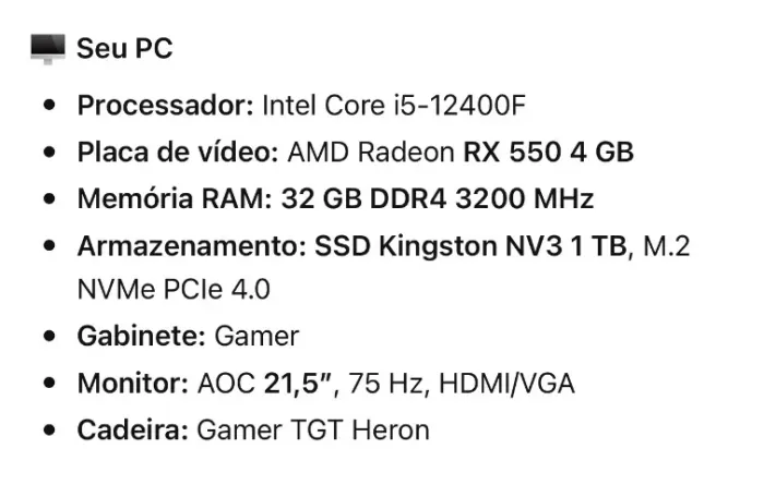 Computador gamer 