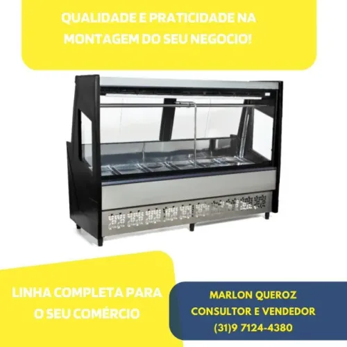 Balcão de Açougue 2 metros Preto Polar