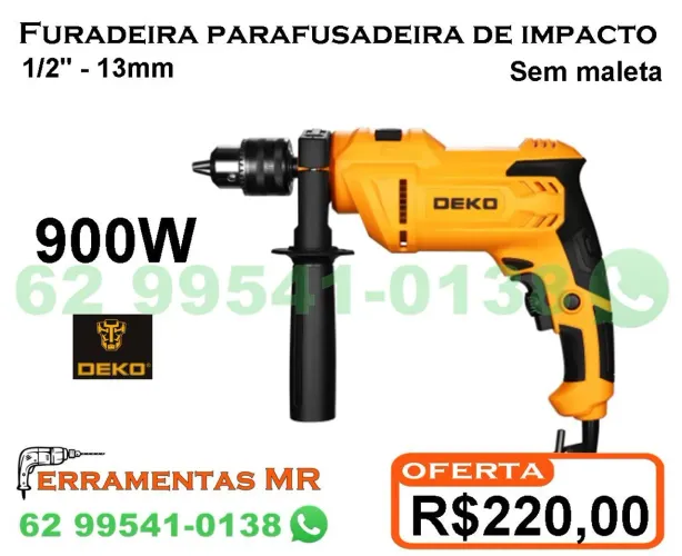 Furadeira parafusadeira de impacto 900w deko